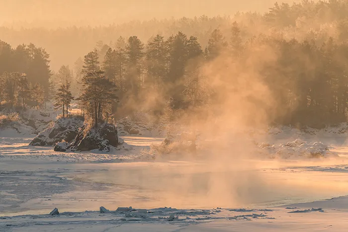 Катунь морозным утром